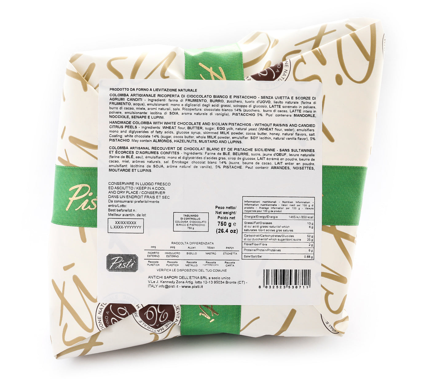 colomba pandorata al pistacchio - pisti shop
