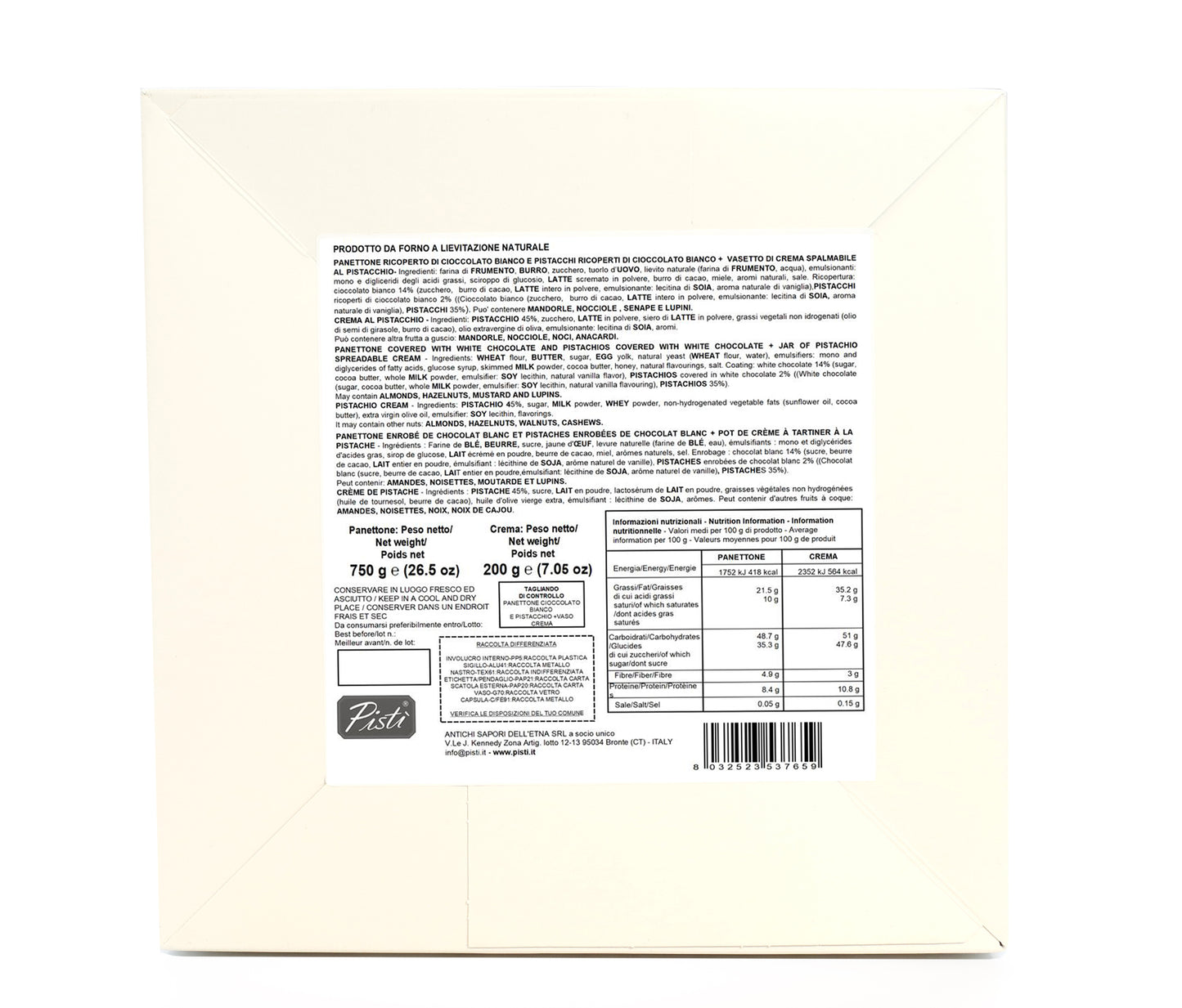 panettone pandorato + vasetto crema pistacchio - pisti shop