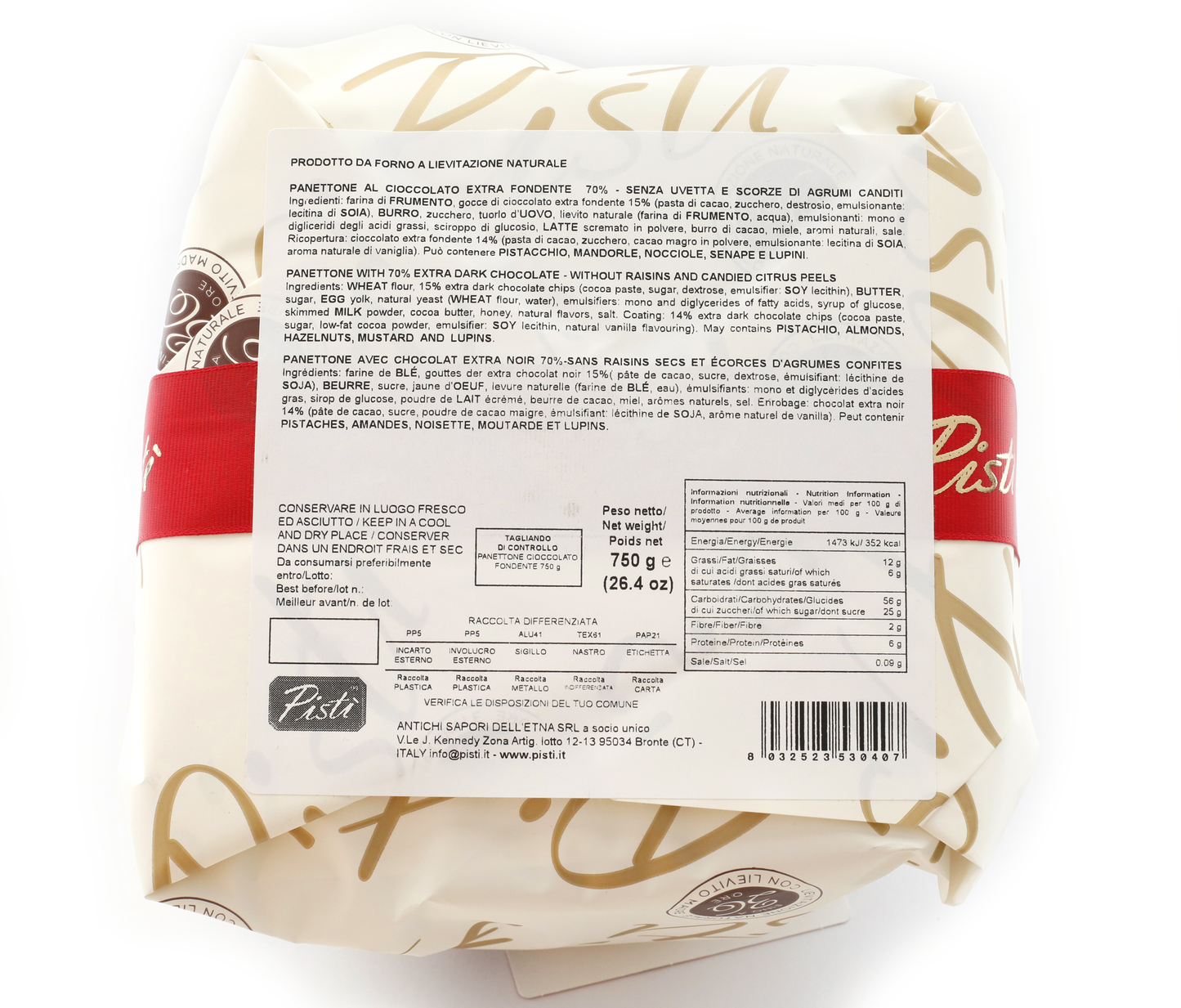 panettone cioccolato - pisti shop