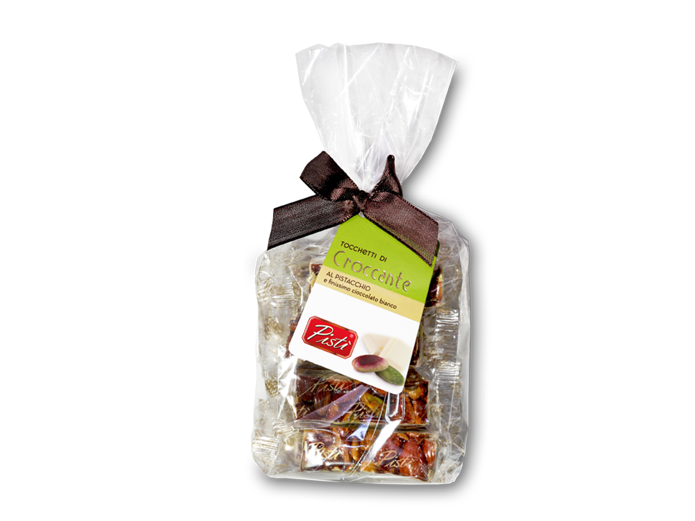 Tocchetti di Croccante al Pistacchio e Mandorla al Cioccolato bianco - Pisti Shop
