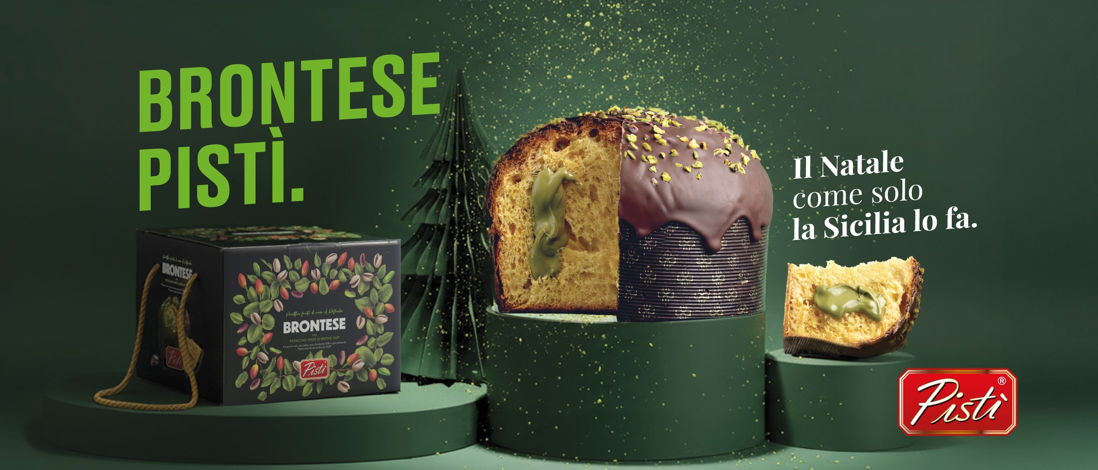 Panettone Brontese al Pistacchio dello Shop Pistì cioccolato fondente