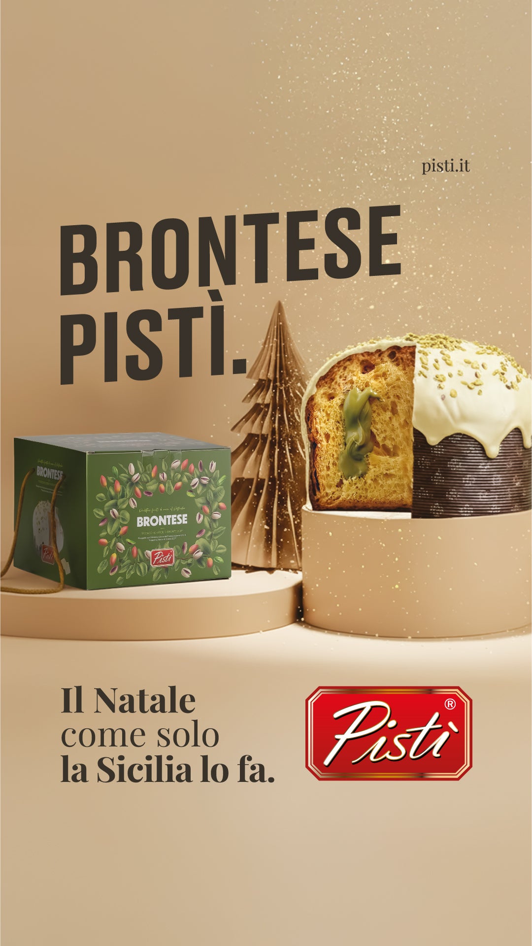 Panettone Brontese al Pistacchio dello Shop Pistì con cioccolato bianco