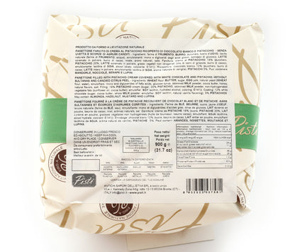 Panettone Farcito al Pistacchio e Ricoperto di Cioccolato Bianco - Pisti Shop