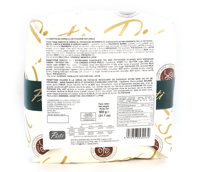 Panettone Farcito al Pistacchio e Ricoperto di Cioccolato Fondente - Pisti Shop