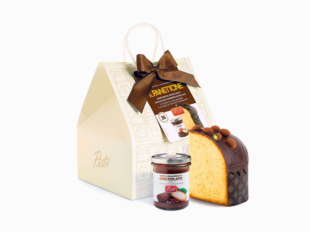 panettone modicano + vasetto crema cioccolato di modica igp