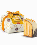 Panettone farcito di Crema al Mandarino di Ciaculli ricoperto di Cioccolato Bianco