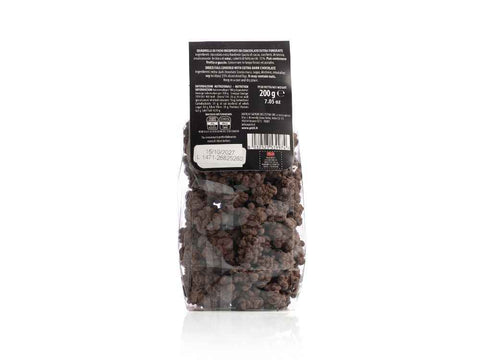 Quadrelli di fichi secchi ricoperti di cioccolato extra fondente