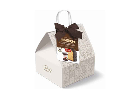 Panettone Pandorato con Pistacchio e Cioccolato Fondente 70% + Vasetto Crema Cioccolato di Modica IGP