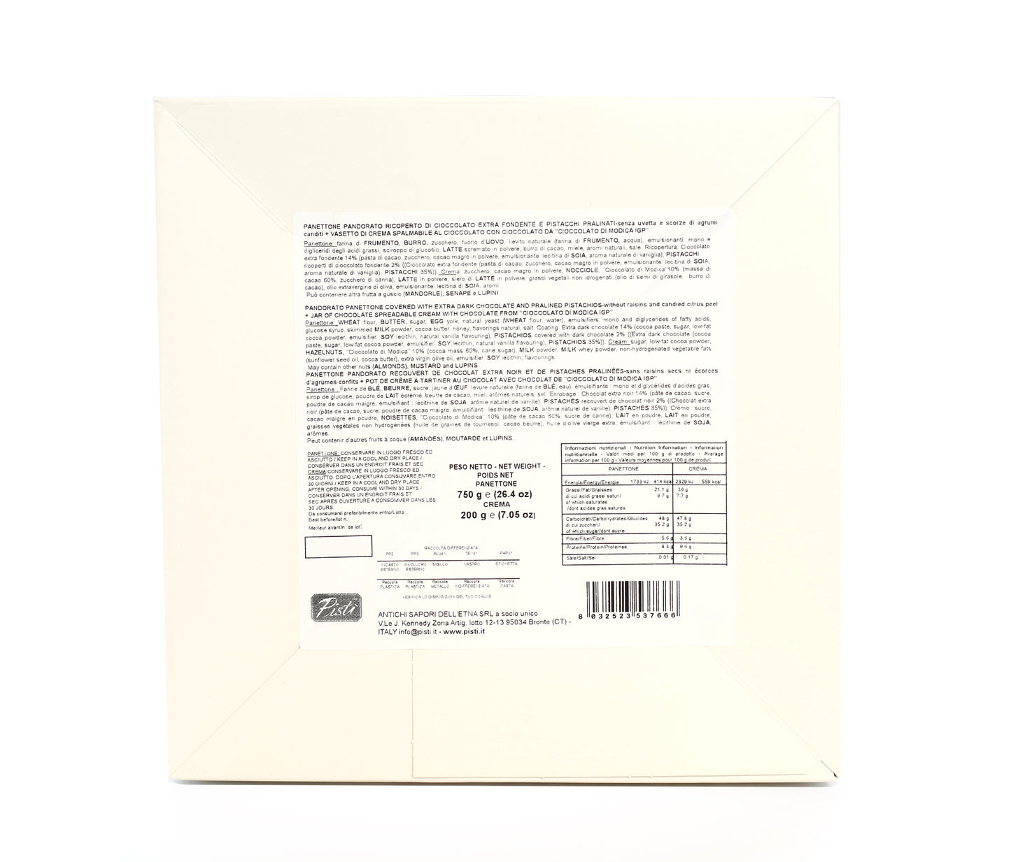 panettone modicano + vasetto crema cioccolato di modica igp - pisti shop