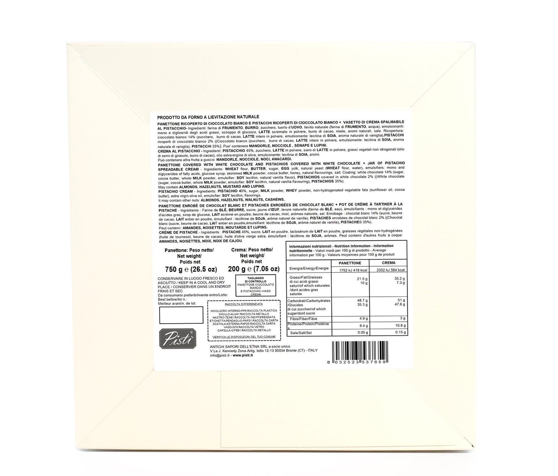 Panettone Pandorato + Vasetto Crema Pistacchio - Pisti Shop