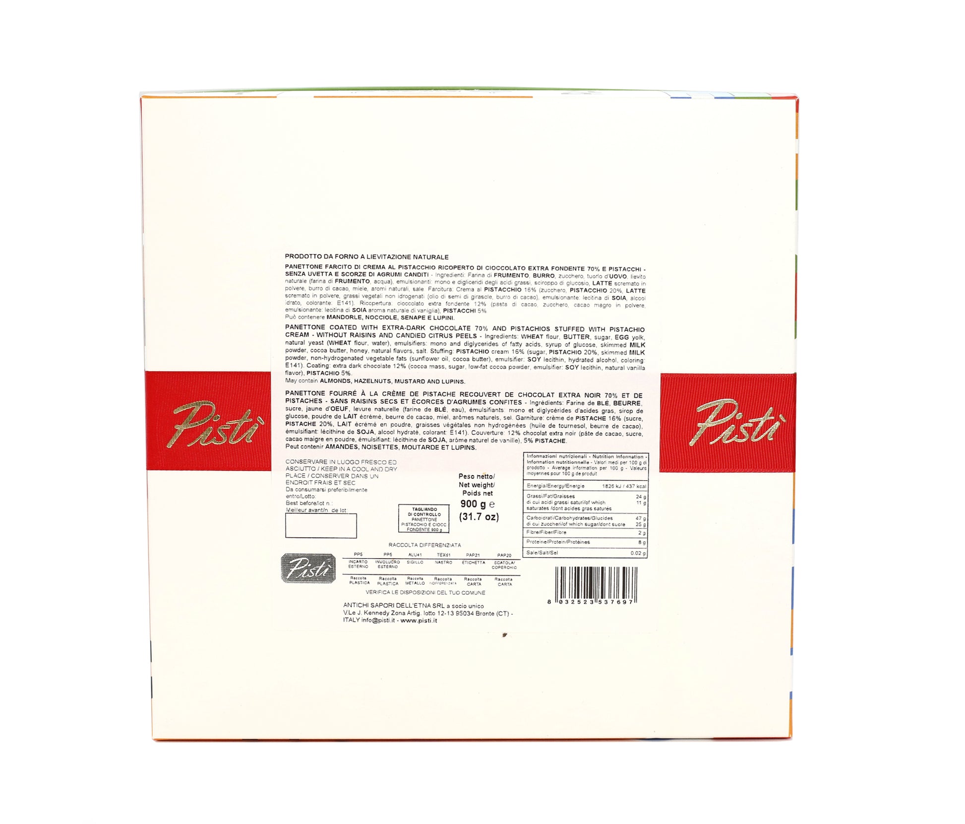 Special Edition: Panettone Farcito al Pistacchio e Ricoperto di Cioccolato Fondente - Pisti Shop