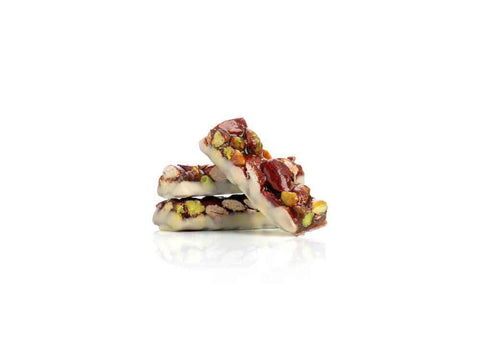 Tocchetti di Croccante al Pistacchio e Mandorla al Cioccolato bianco