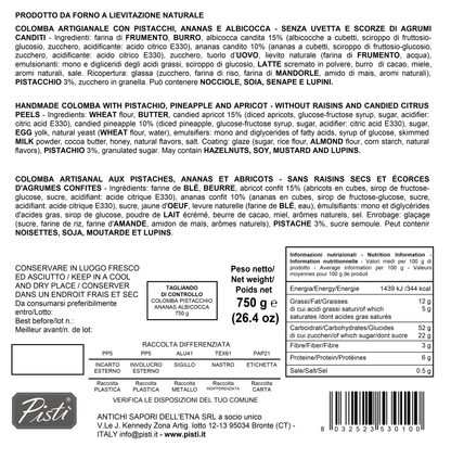 Colomba Pistacchio Ananas e Albicocca - Pisti Shop