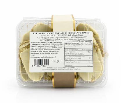 Kuki al Pistacchio bagnato di Cioccolato Bianco - Pisti Shop
