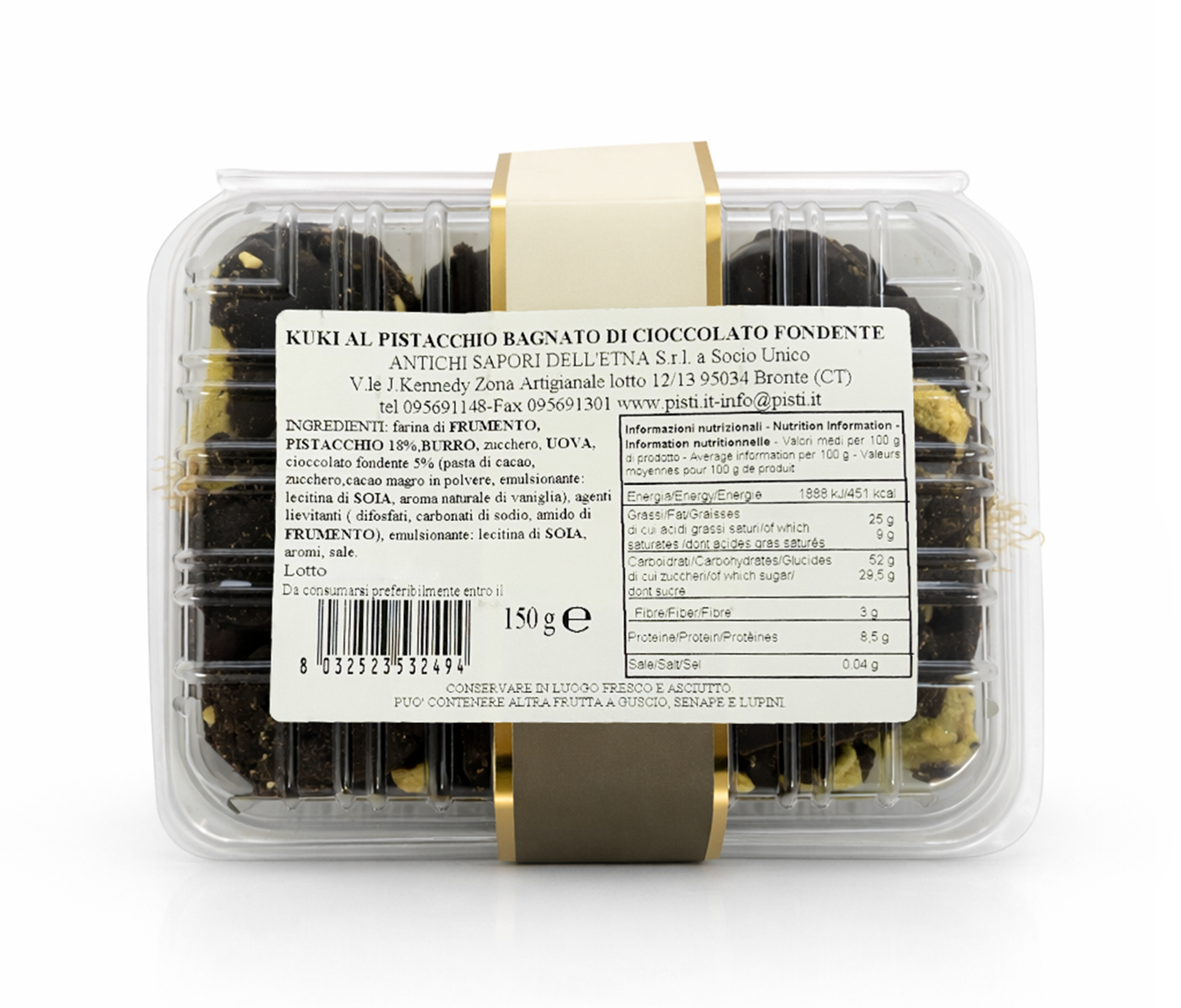 Kuki al Pistacchio bagnato di Cioccolato Fondente - Pisti Shop