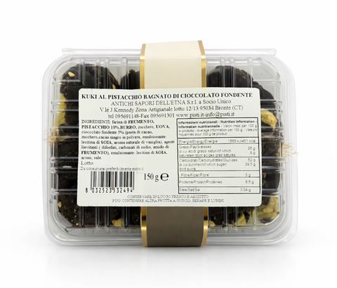 Kuki al Pistacchio bagnato di Cioccolato Fondente - Pisti Shop