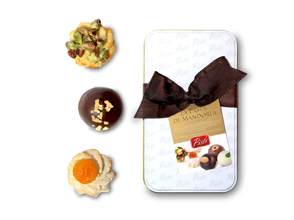 Assortiment de pâtes d'amandes en coffret cadeau