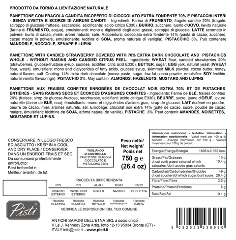 Panettone con Fragola Pistacchio e Cioccolato Fondente - Pisti Shop