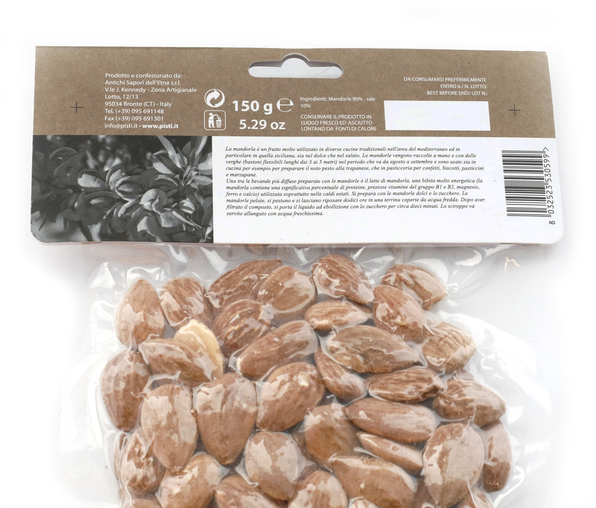 Tris di Mandorle Intere, Pelate Intere e Tostate e Salate - Pisti Shop