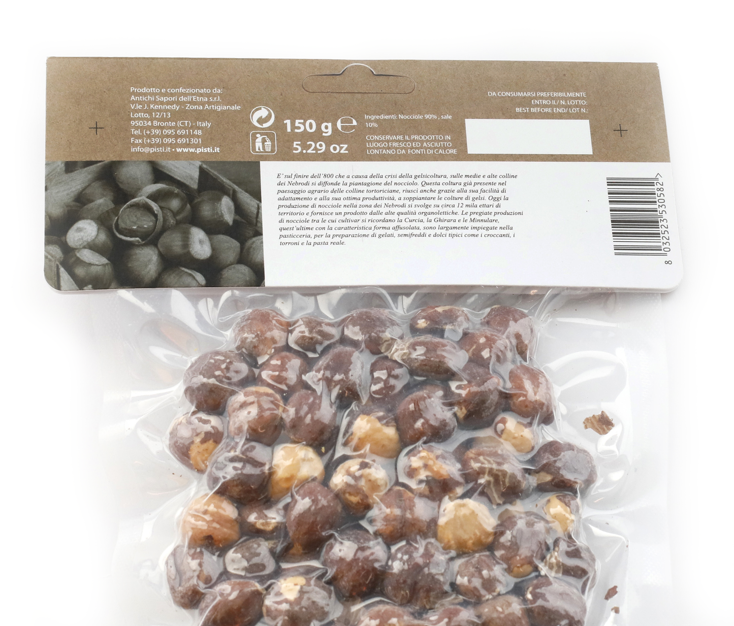 duo di nocciole sgusciate e tostate e salate - pisti shop