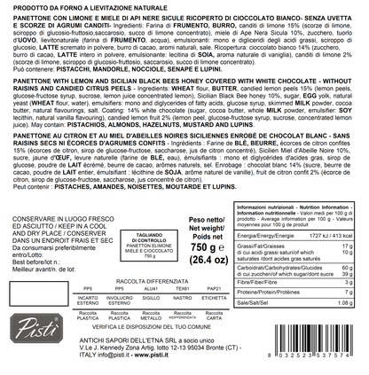 Panettone Limone e Miele Ricoperto di Cioccolato Bianco