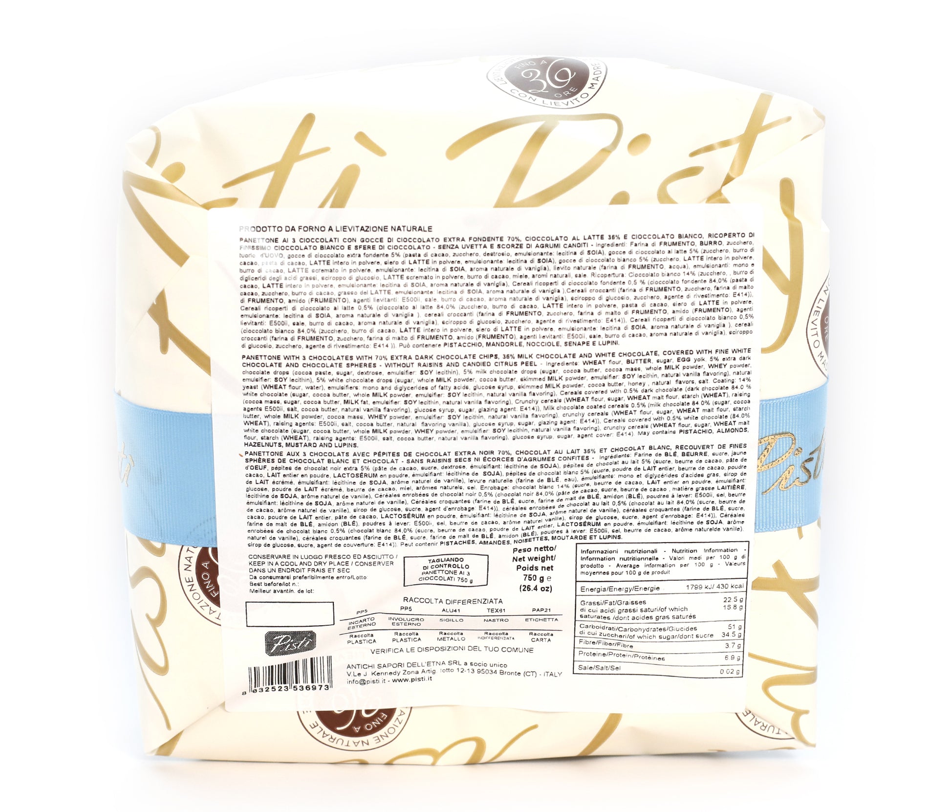 Panettone ai 3 Cioccolati - Pisti Shop