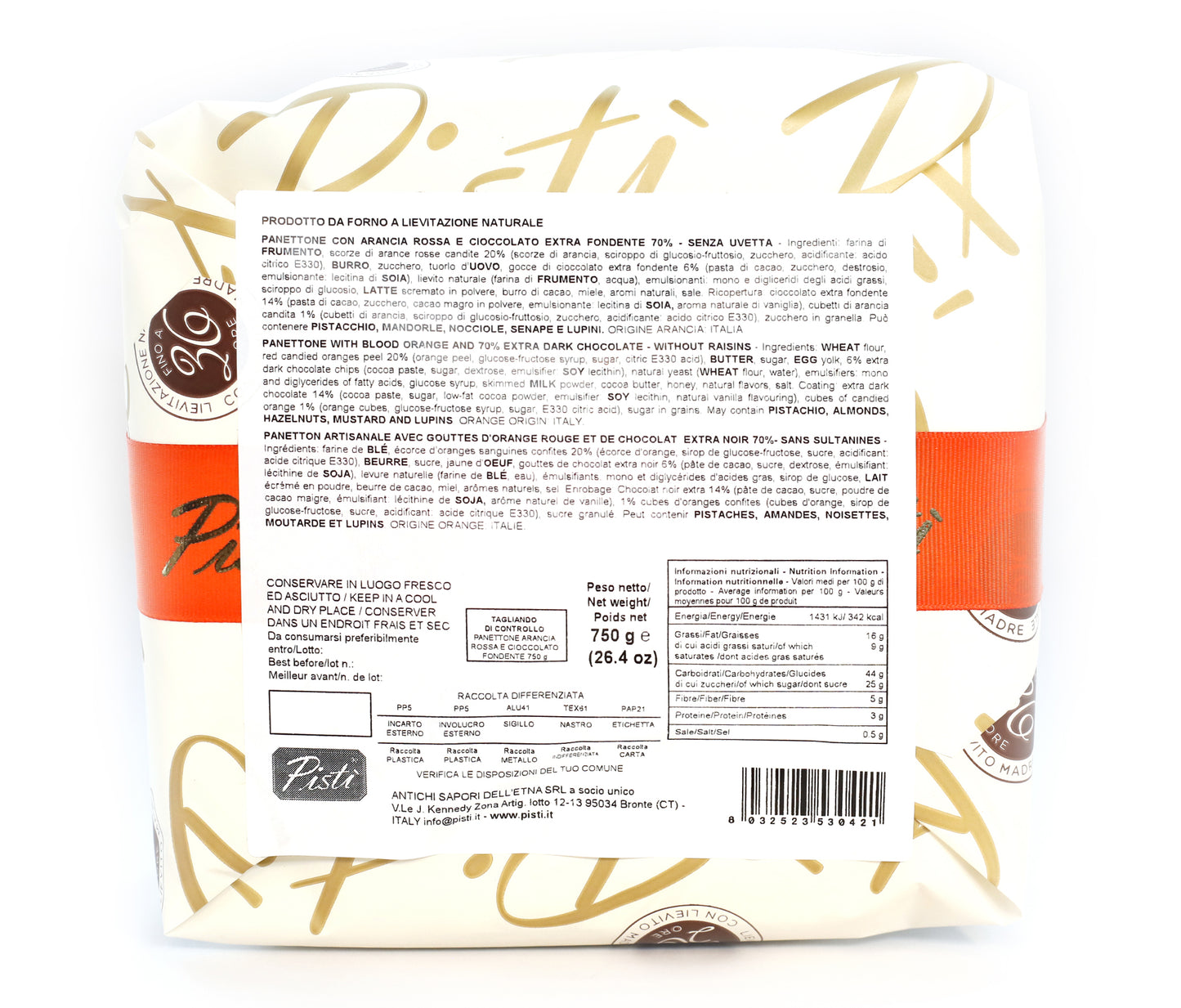 panettone all'arancia rossa - pisti shop