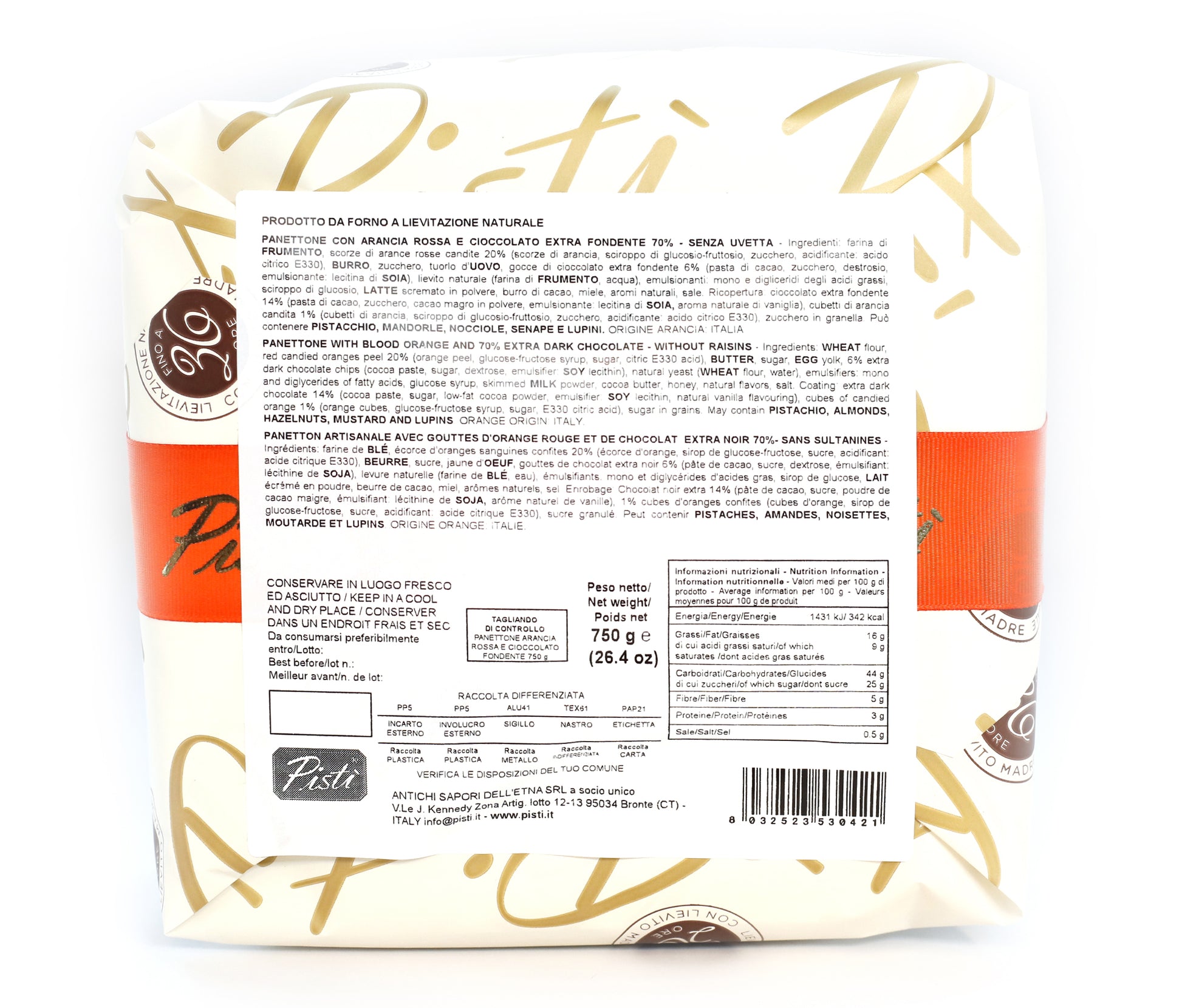 Panettone all'Arancia Rossa - Pisti Shop