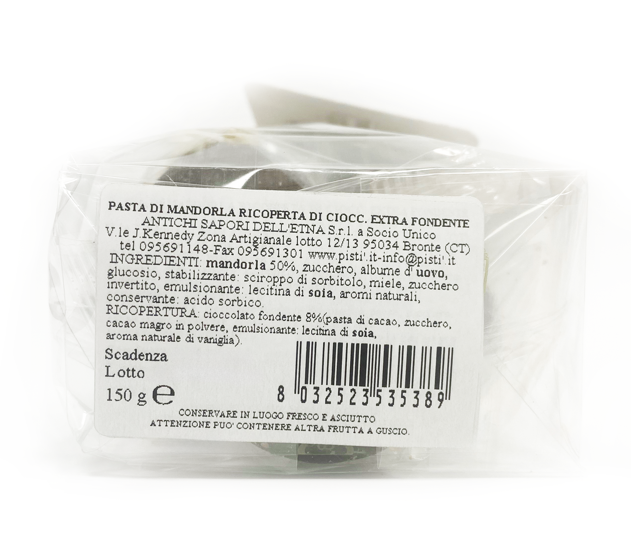 Pasta de Almendras cubierta con Chocolate Extra Negro