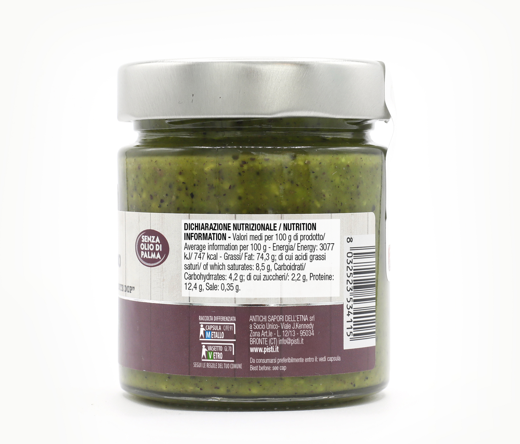 Pesto de Pistacho con "Green Pistacho de Bronte Dop"