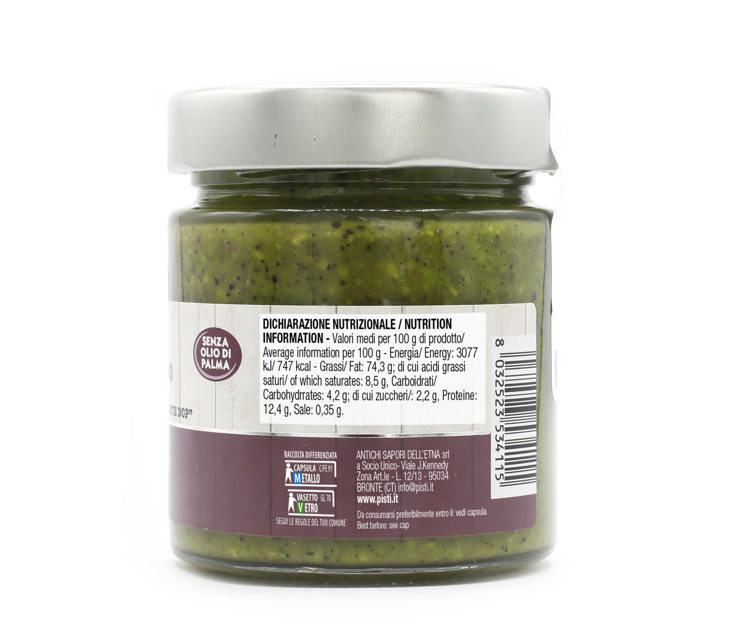 pesto di pistacchio con "pistacchio verde di bronte dop" - pisti shop