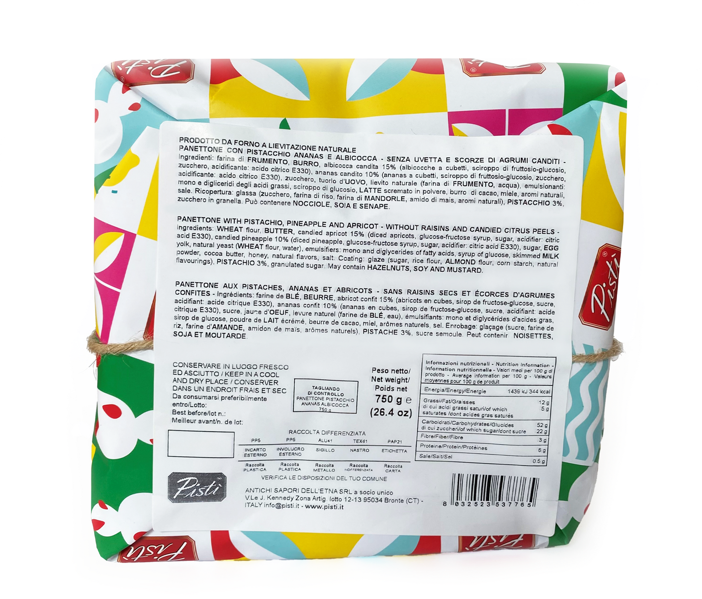 lestivo fotonico – il dolce estivo di pistì - albicocca ananas e pistacchio - pisti shop