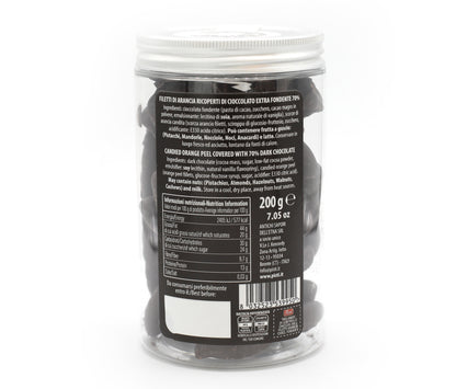 Scorze di Arancia candita e ricoperta di Cioccolato Fondente - Pisti Shop