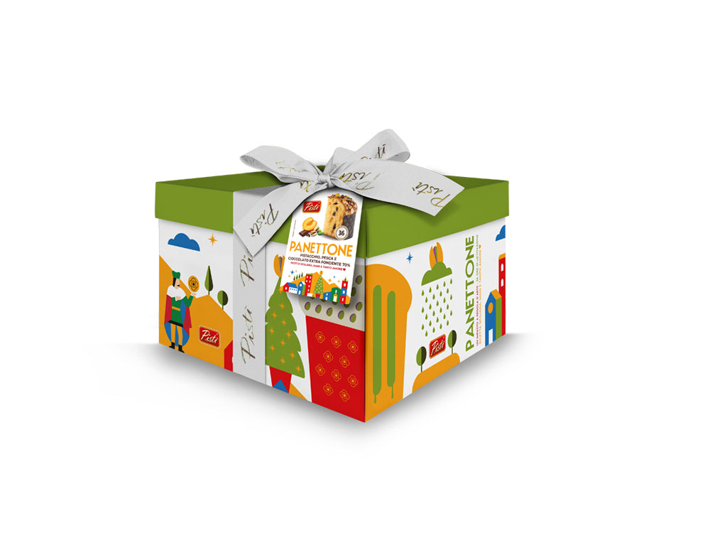 Special Edition: Panettone con Pistacchi, Pesca e gocce di Cioccolato fondente - Pisti Shop