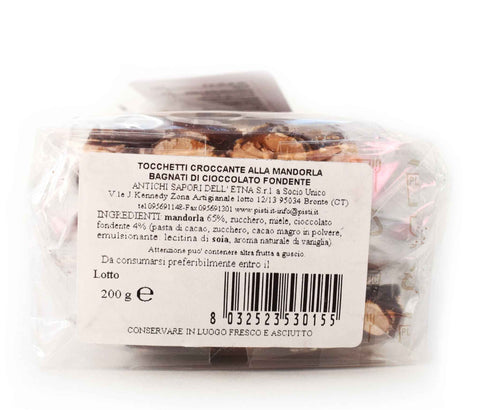 Tocchetti di Croccante alla Mandorla al cioccolato fondente