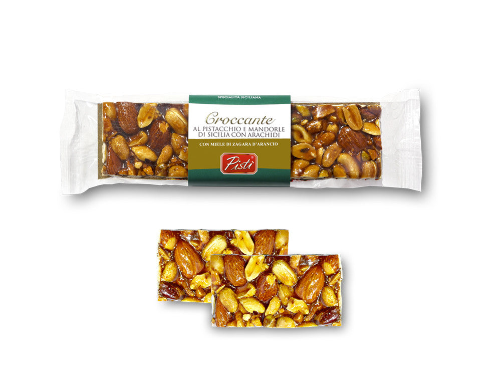 croccante al pistacchio e mandorla di sicilia con arachidi | pisti shop