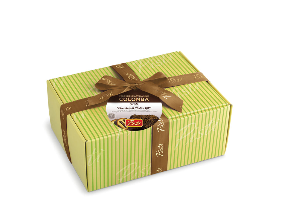 Colomba Farcita con Crema al Cioccolato di Modica IGP e ricoperta di Cioccolato di Modica Igp - Scatola - Pisti Shop