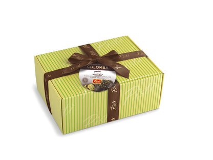 Colomba Farcita con Crema di Pistacchio e Ricoperta di Cioccolato Fondente - Scatola - Pisti Shop