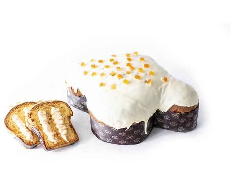 Colomba Farcita con Crema al Mandarino e Ricoperta di Cioccolato Bianco