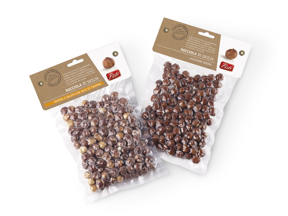 duo di nocciole siciliane sgusciate e tostate e salate - pisti shop