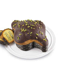 Colomba Farcita con Crema di Pistacchio e Ricoperta di Cioccolato Fondente - Scatola
