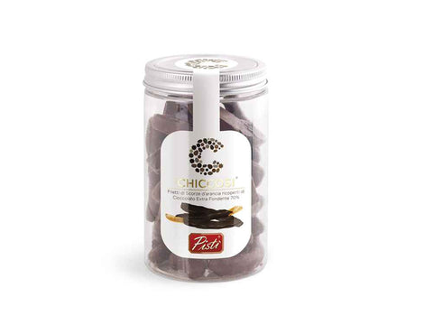 Scorze di Arancia candita e ricoperta di Cioccolato Fondente